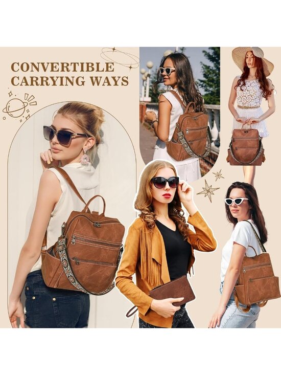 Stylish Waterproof Anti-Theft Backpack Purse for Women, Multi-Pocket Travel Bag main image 6